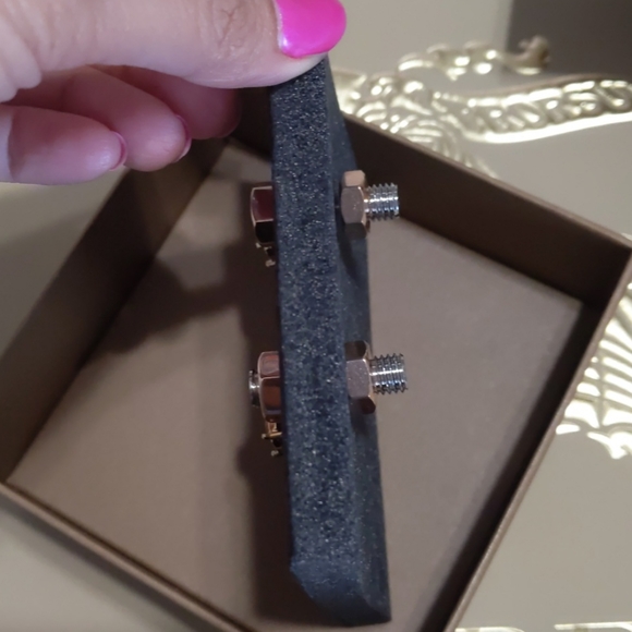 Burberry Nut & Bolt Rose Gold Drop Earrings - Picture 6 of 13